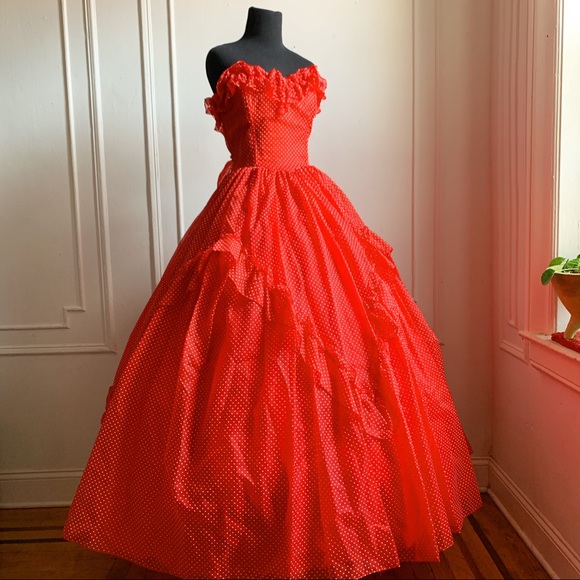 Gunne Sax By Jessica McClintock Polka Dot Gown - Picture 5 of 10